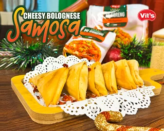 Cheesy Bolognese Samosa with Vit’s Italian Mi Goreng Bolognese