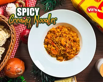 Spicy Creamy Noodles with Vit’s Instant Noodles