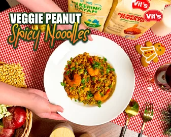 Veggie Peanut Spicy Noodle with Vit’s Air Dried Spinach and Tomato Noodles