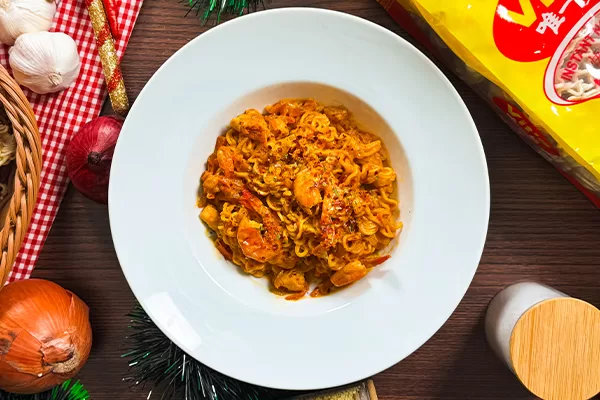 Spicy Creamy Noodles with Vit’s Instant Noodles