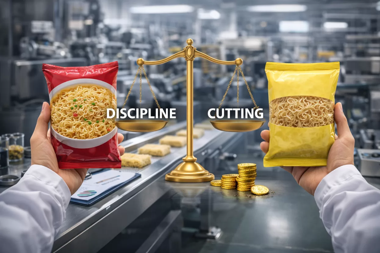 Focus on cost discipline and not cost cutting, in OEM instant noodle production to maintain quality standards.