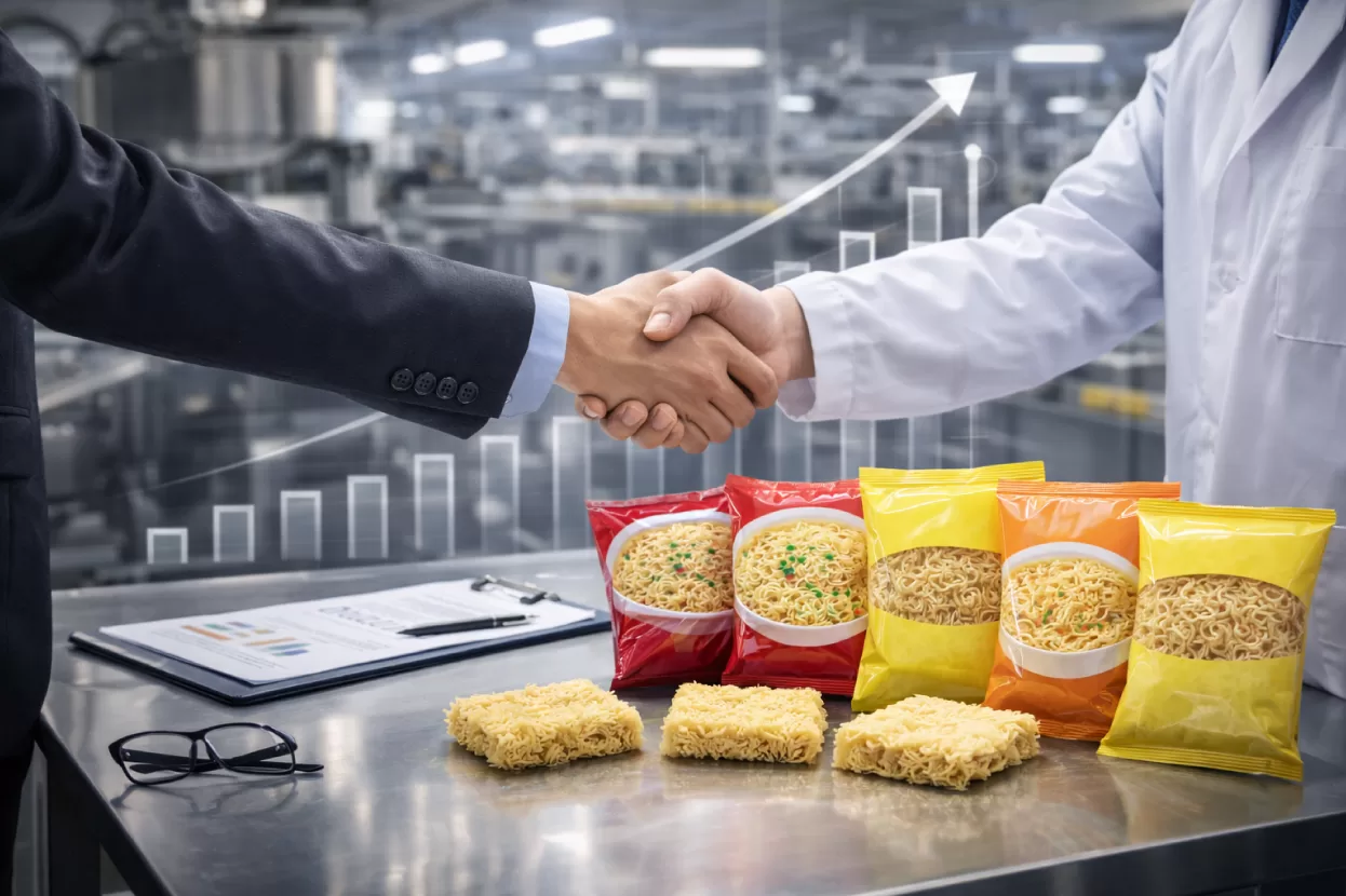 Demonstrating the value of long-term collaboration in private label noodle manufacturing for cost control and product stability.