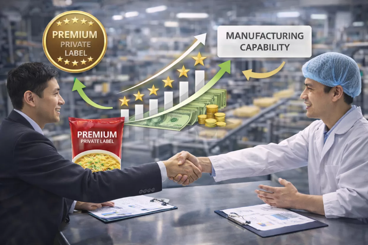 Align brand positioning with manufacturing capability to drive growth and reliable execution in premium private label instant noodles.
