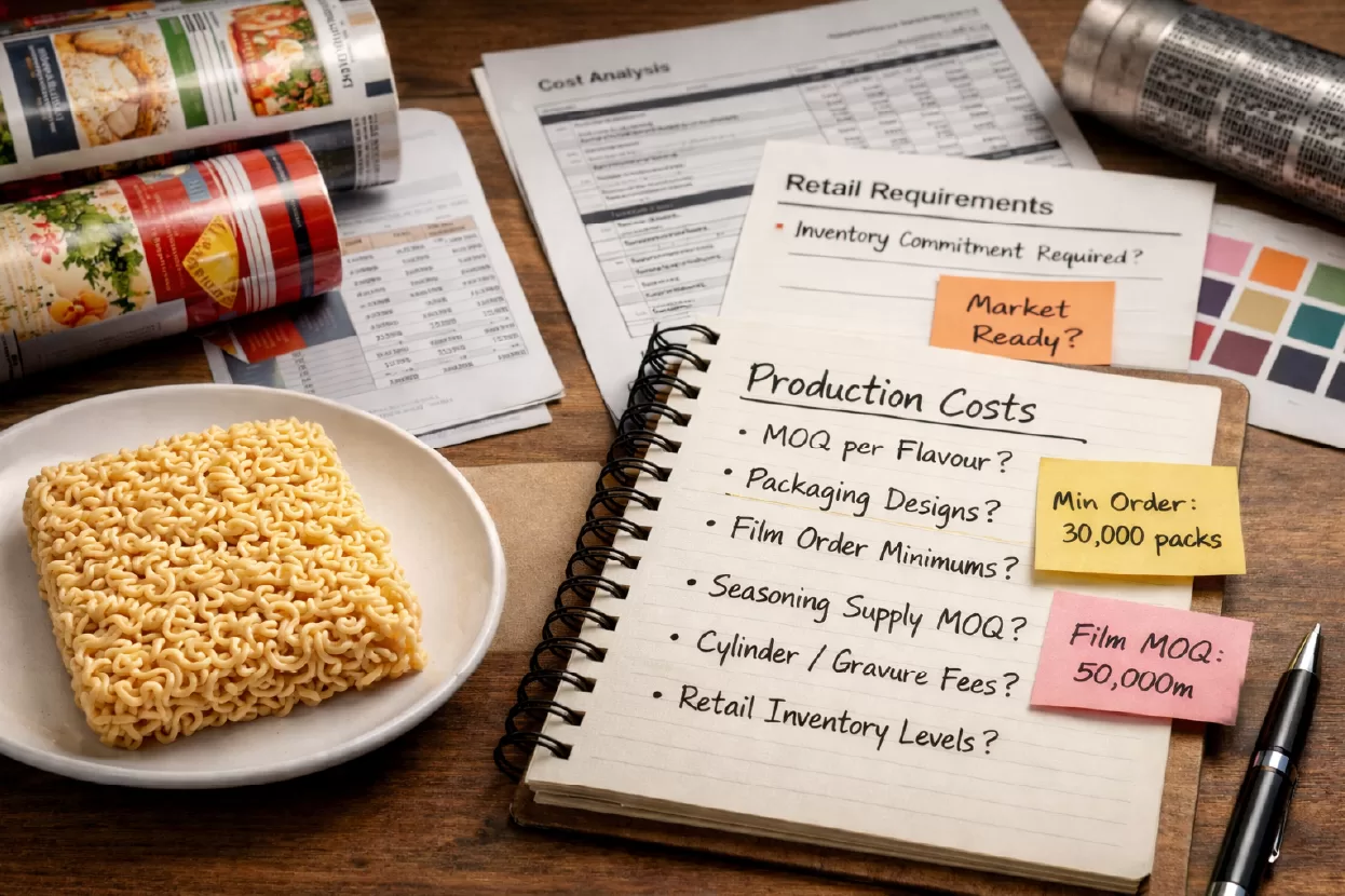 Starting an instant noodle brand is about understanding total setup requirements and operational planning rather than unit price alone.