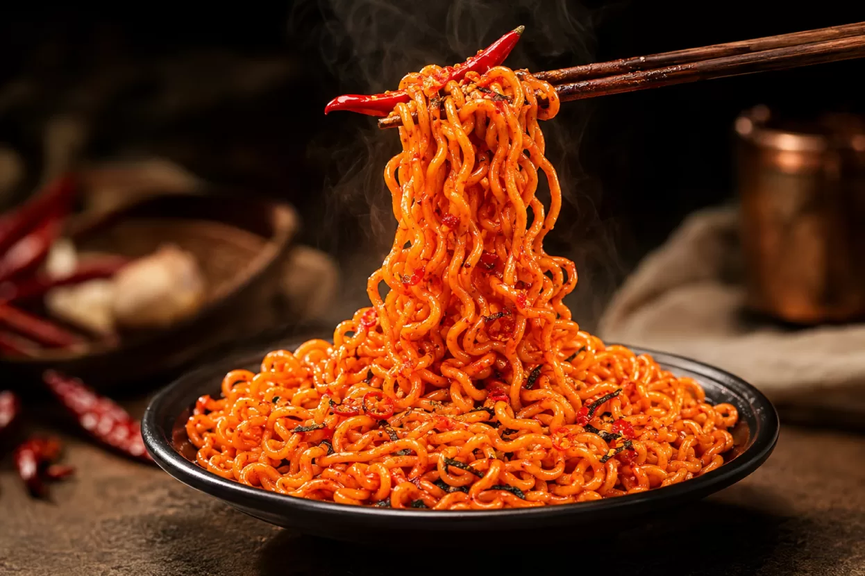 Spicy instant noodle OEM offers brands a fast way to enter the growing global Buldak style trend with bold flavours and private label options.