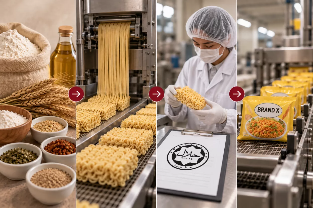 Halal compliance covers ingredients, suppliers, production, storage and logistics, with cross-contamination control at every stage.